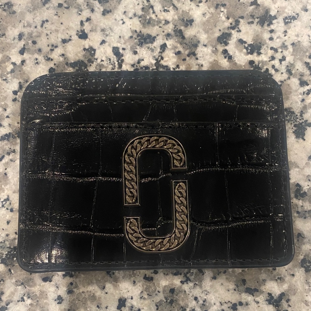 Marc Jacobs Black Croc Embossed Card Holder